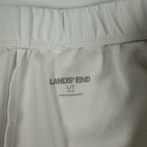 Lands End Sport Knit Straight Pant size Large Tall White - Picture 5 of 9